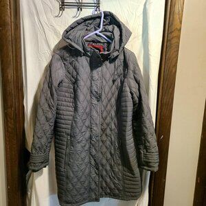 WEATHERPROOF WOMENS PUFFER LONG JACKET DARK GRAY SIZE 1X
